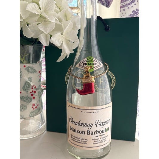 Puppy in Stocking | Wine Bottle Jewelry by Reimagined from the Chateau | Handcrafted with Love