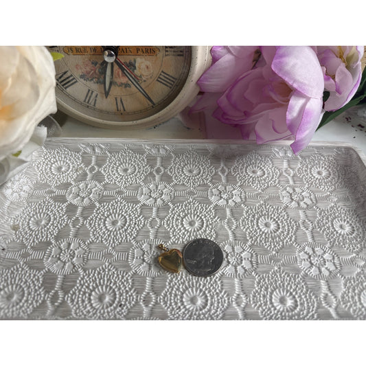 Memory Keepsake: Gold Heart Locket Green Stone Engraving