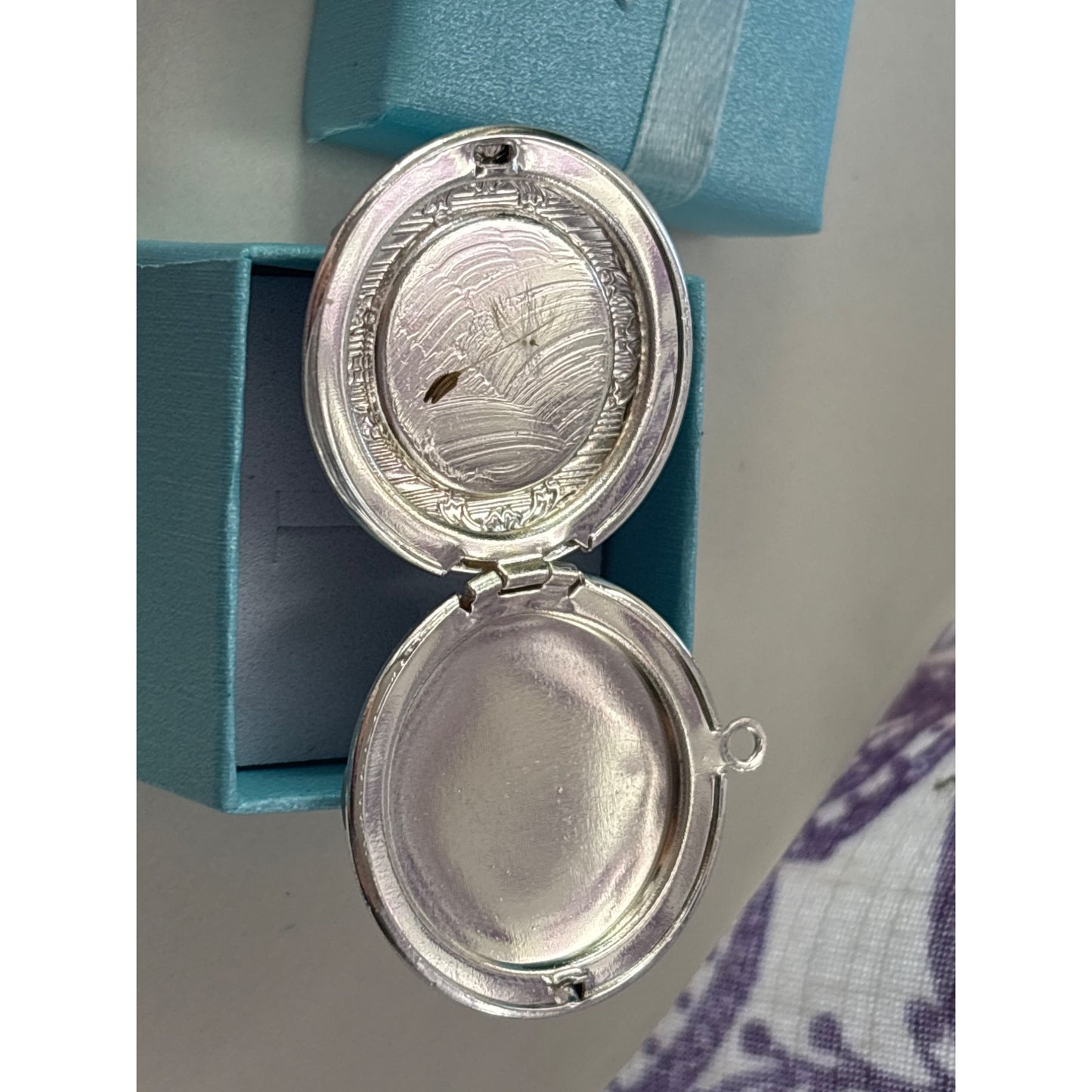Forget-Me-Knot Locket with Dandelion Seed Inside Bridal Bouquet Mourning Jewelry