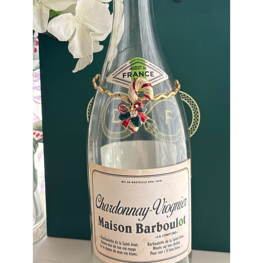 Vintage Candy Cane | Wine Bottle Jewelry by Reimagined from the Chateau | Handcrafted with Love