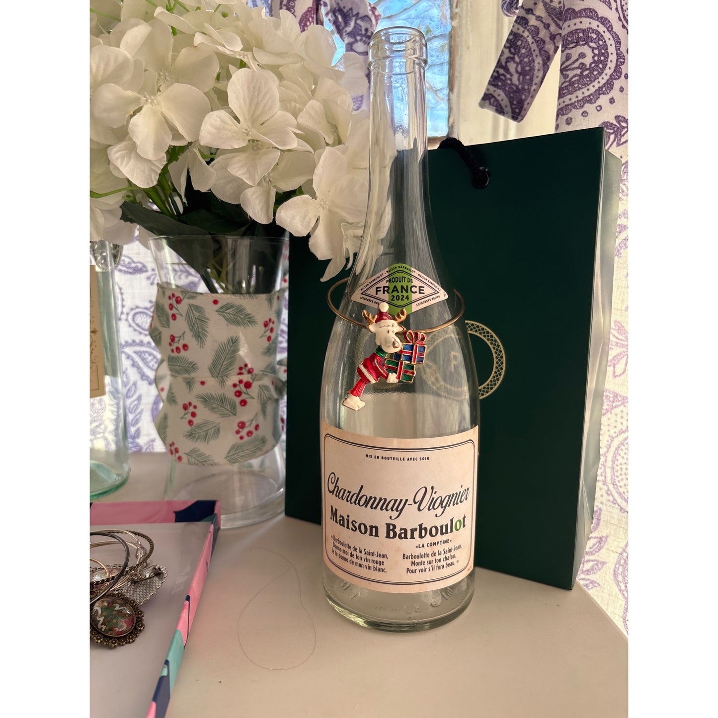 Red Reindeer | Wine Bottle Jewelry by Reimagined from the Chateau | Handcrafted with Love