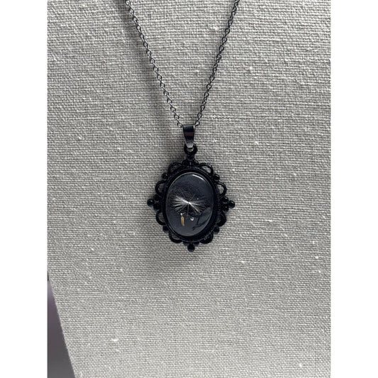Single Dandelion Seed Necklace — 18x25mm Resin Pendant | Wish Necklace • Nature Jewelry • Handcrafted in San Diego