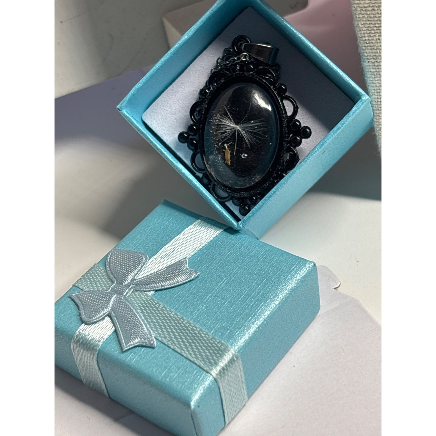 Single Dandelion Seed Necklace — 18x25mm Resin Pendant | Wish Necklace • Nature Jewelry • Handcrafted in San Diego