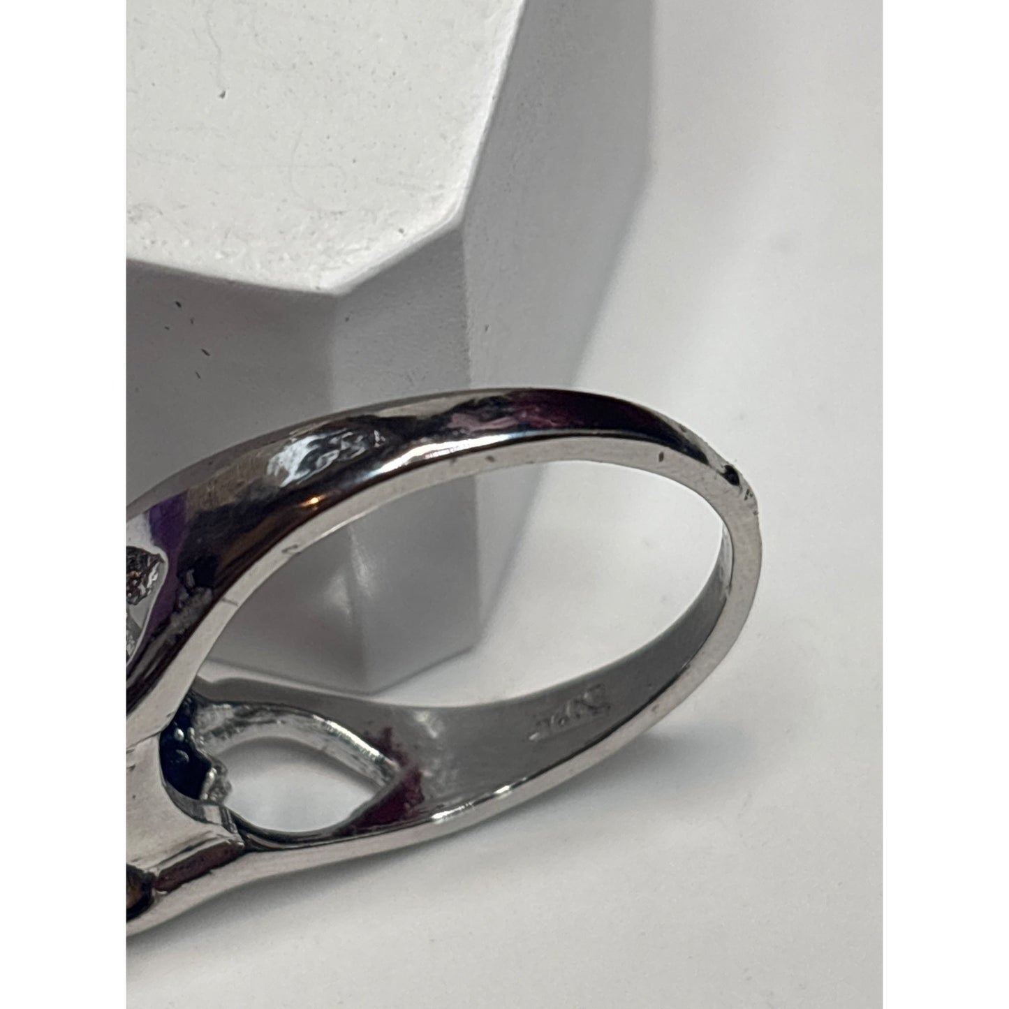 Silvertone Rings With Blue Agate & Lapis Lazuli Stones Size 8.25 and 10.25