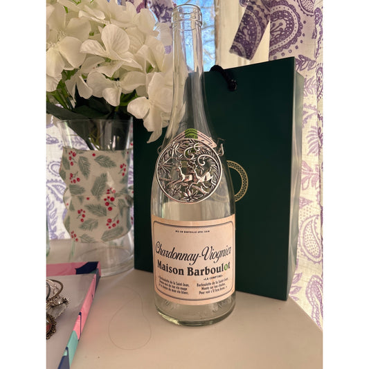 Intricate Silver Reindeer | Wine Bottle Jewelry by Reimagined from the Chateau | Handcrafted with Love