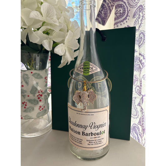 Rhinestone Elephant | Wine Bottle Jewelry by Reimagined from the Chateau | Handcrafted with Love