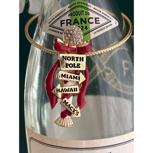 North Pole Miami Hawaii Macys Ornament Wine Bottle Jewelry