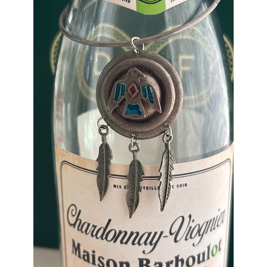 Thunderbird & Feathers | Wine Bottle Jewelry by Reimagined from the Chateau | Handcrafted with Love
