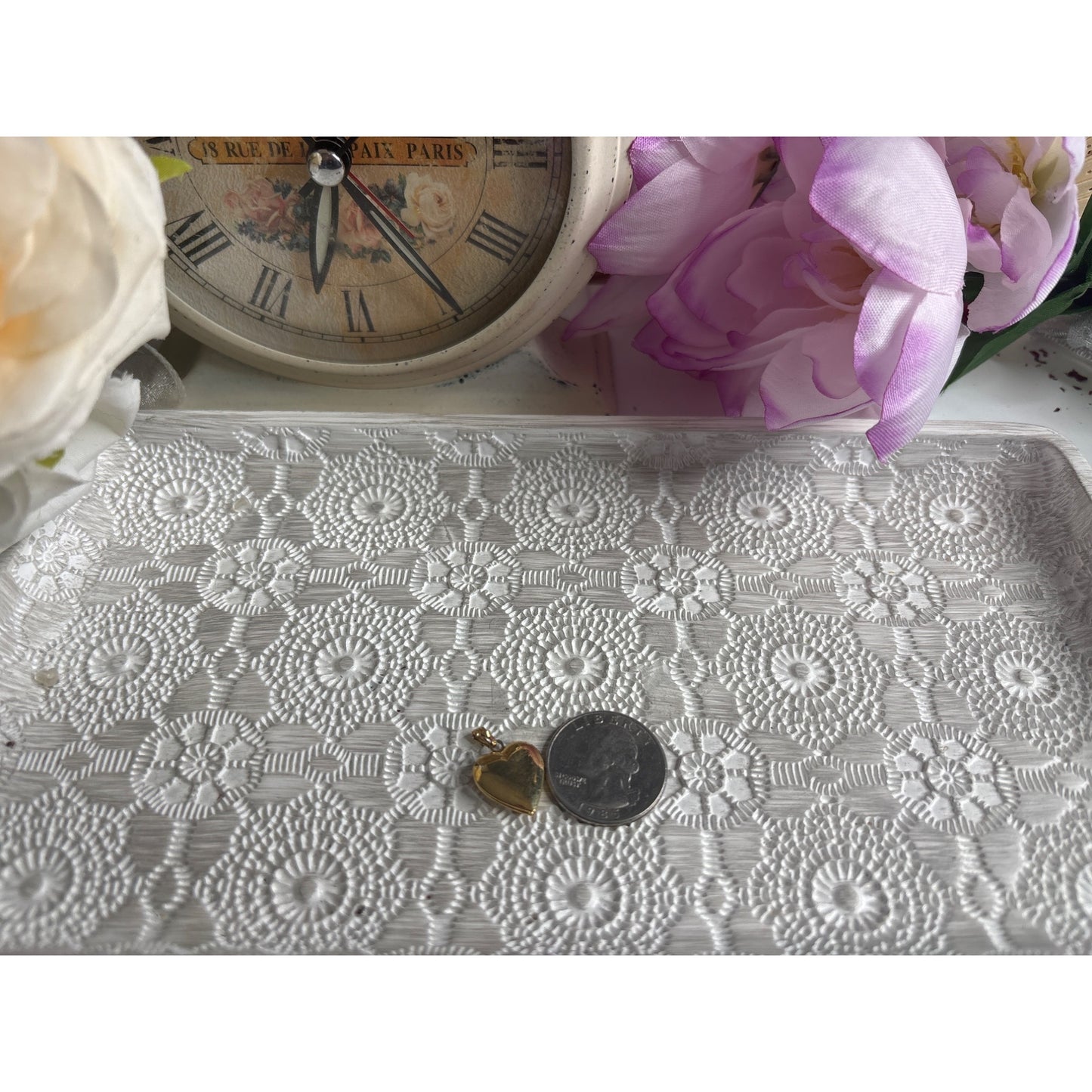 Memory Keepsake: Gold Heart Locket Green Stone Engraving