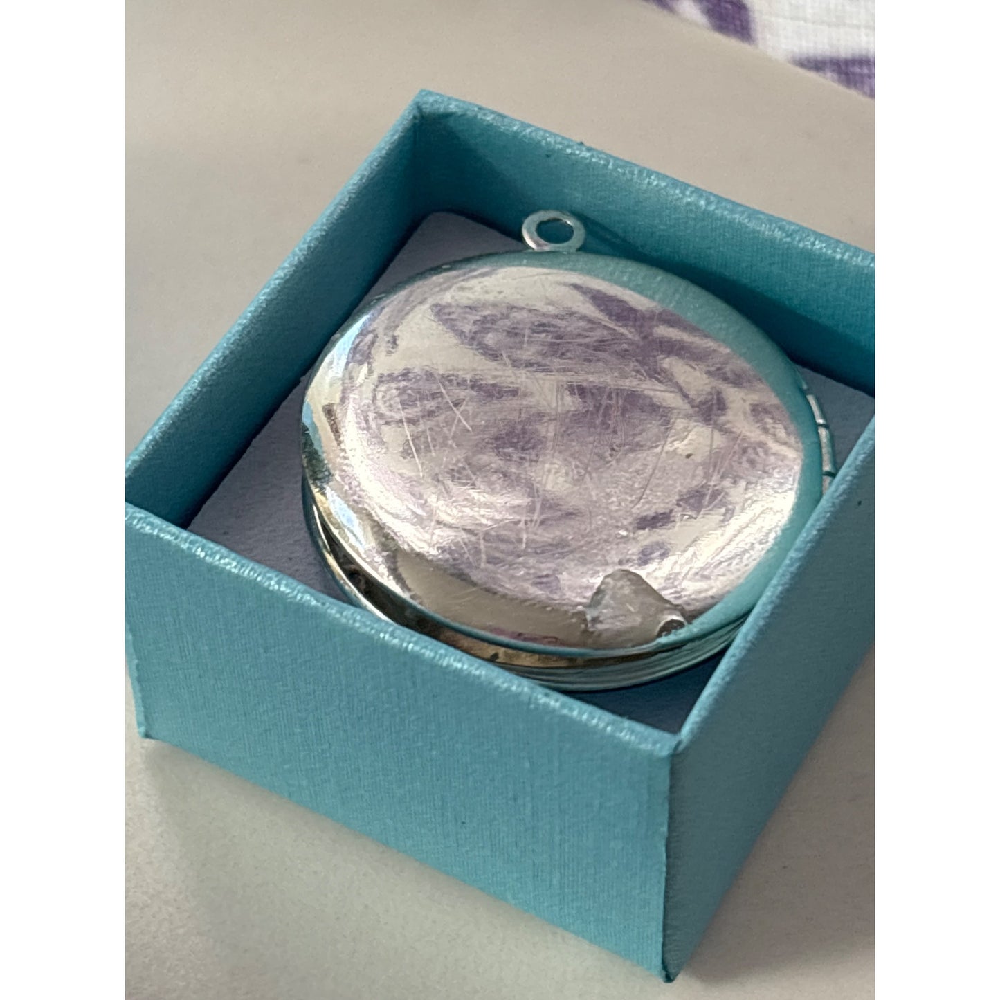 Forget-Me-Knot Locket with Dandelion Seed Inside Bridal Bouquet Mourning Jewelry