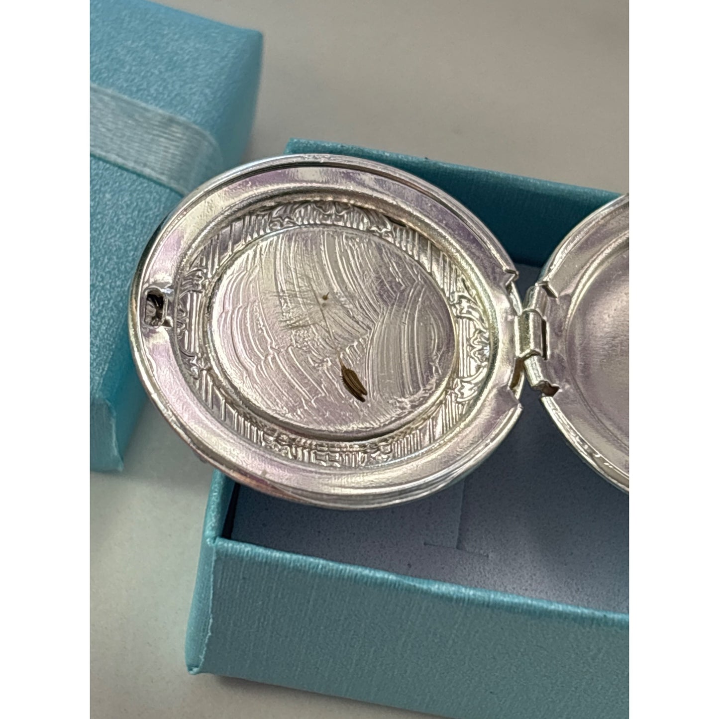 Forget-Me-Knot Locket with Dandelion Seed Inside Bridal Bouquet Mourning Jewelry