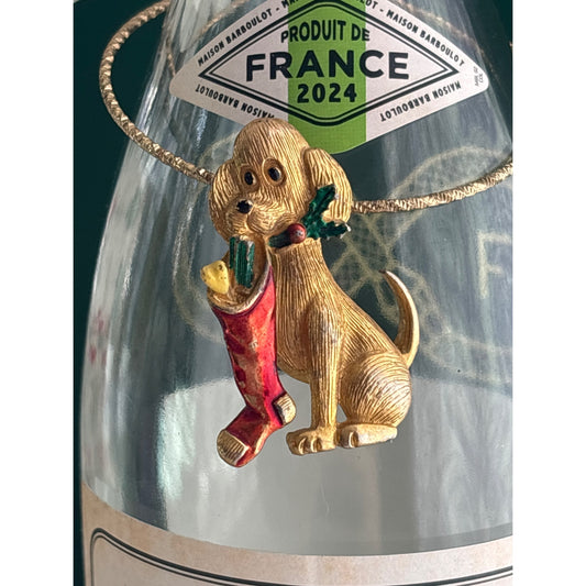 Golden Puppy Stocking | Wine Bottle Jewelry by Reimagined from the Chateau | Handcrafted with Love
