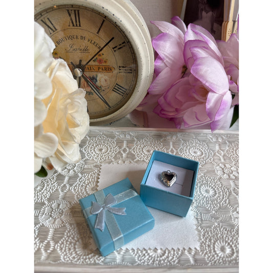 Vintage Heart-Shaped Silver Mini Locket Charm Pendant