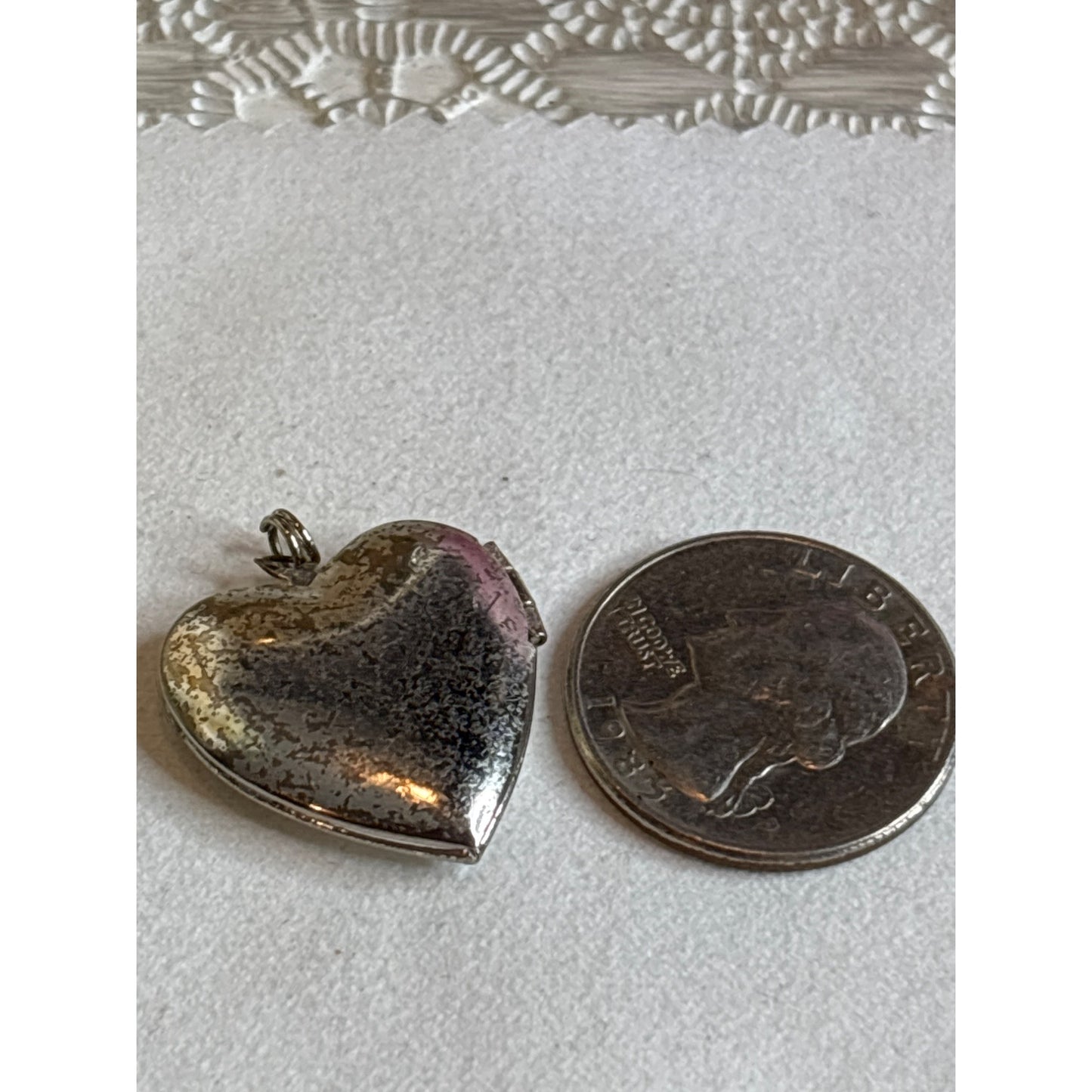 Vintage Heart Shaped Locket With "I Love You" Engraving Silver Tone Pendant
