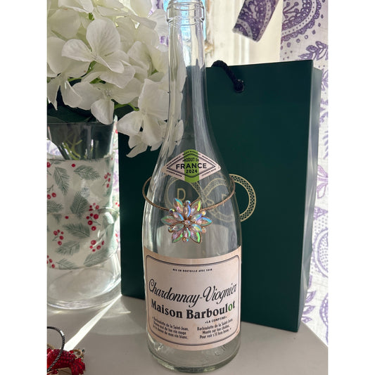 AB Flower Brooch |Wine Bottle Jewelry by Reimagined from the Chateau | Handcrafted with Love