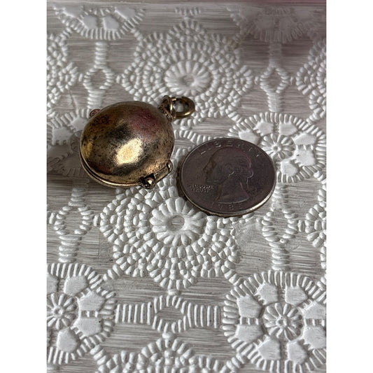 Vintage Prayer Locket: Antique Bronze Oval Locket Dimensional