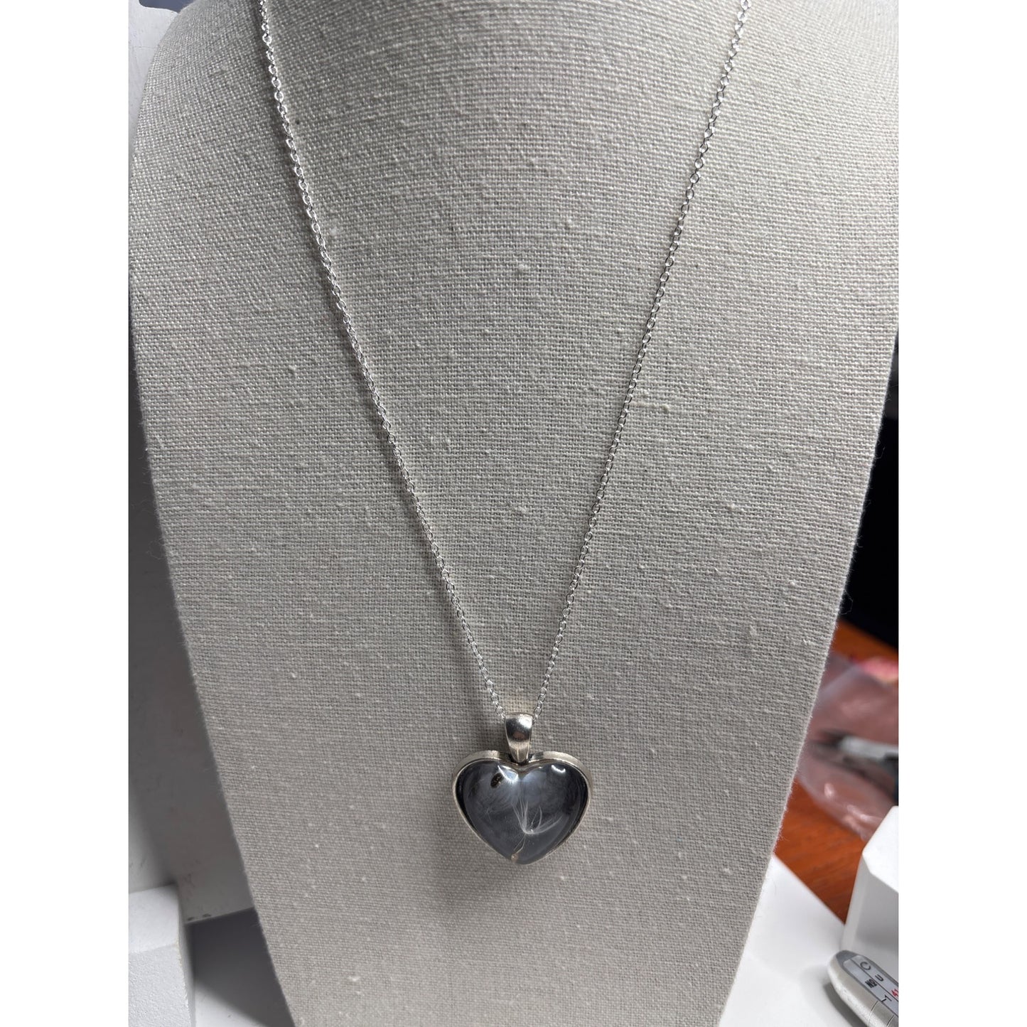 Heart-Shaped Resin Pendant Dandelion Seed Make a Wish Handmade in San Diego