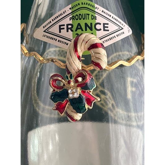 Vintage Candy Cane  | Wine Bottle Jewelry by Reimagined from the Chateau | Handcrafted with Love