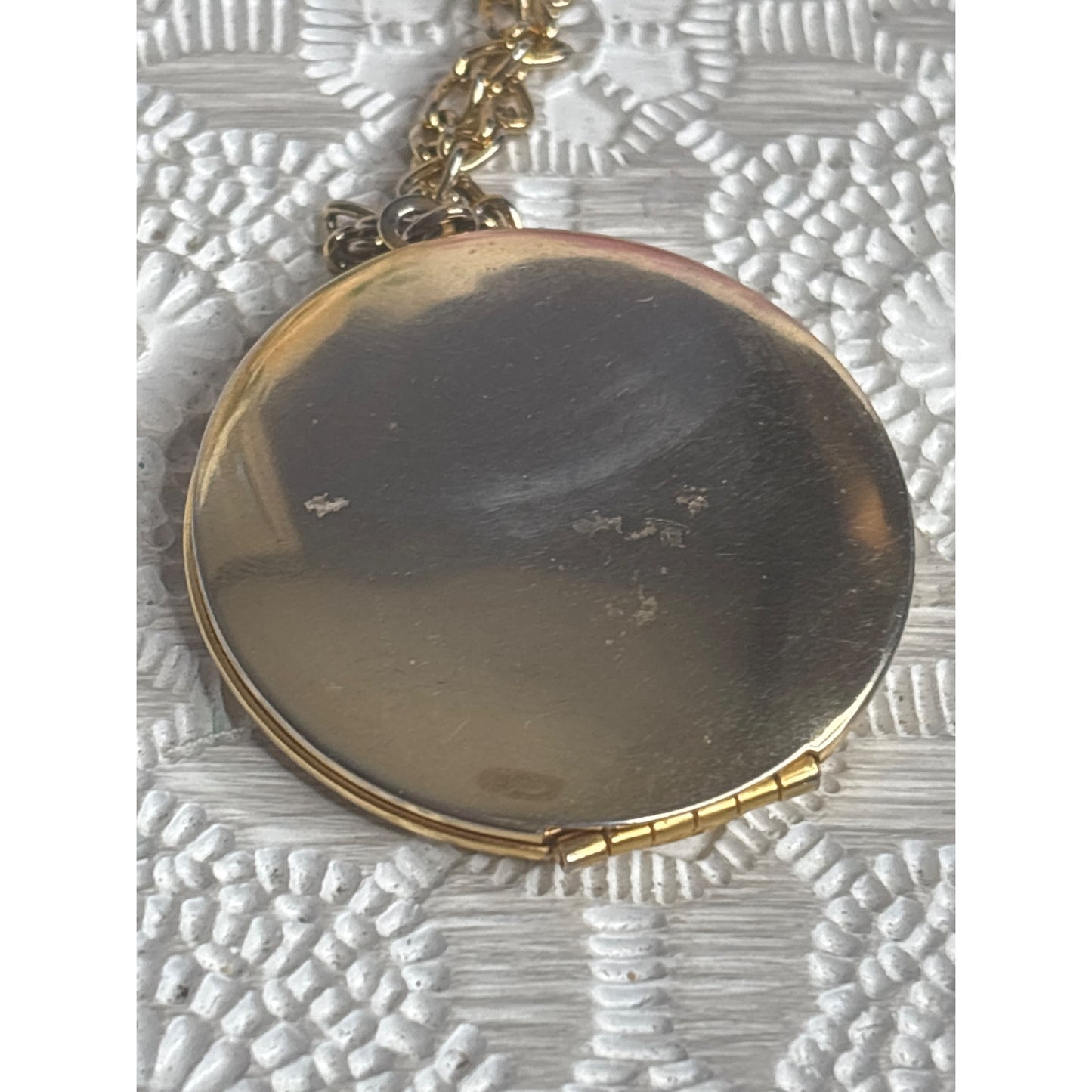 Vintage Gold-Tone Round Locket Necklace Wedding Photo