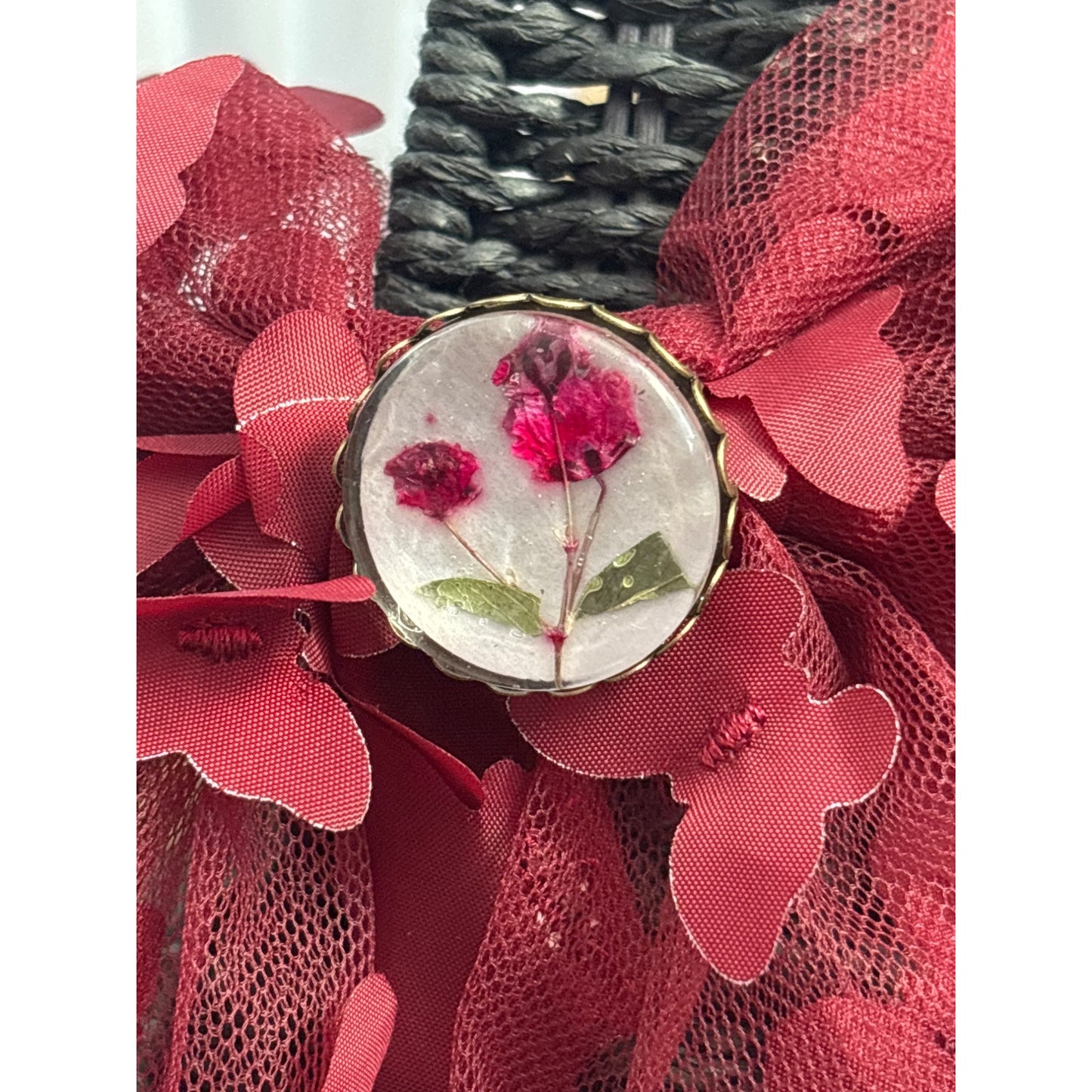 Custom Dried Flower Pendant – Wedding Bouquet Keepsake Jewelry – Personalized Botanical Pin or Pendant by Reimagined Memories