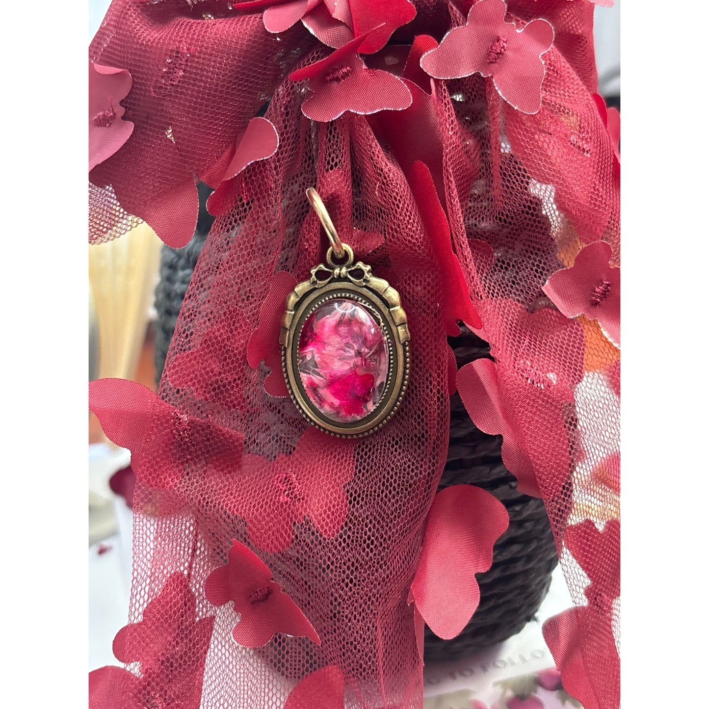 Custom Dried Flower Pendant – Wedding Bouquet Keepsake Jewelry – Personalized Botanical Pin or Pendant by Reimagined Memories