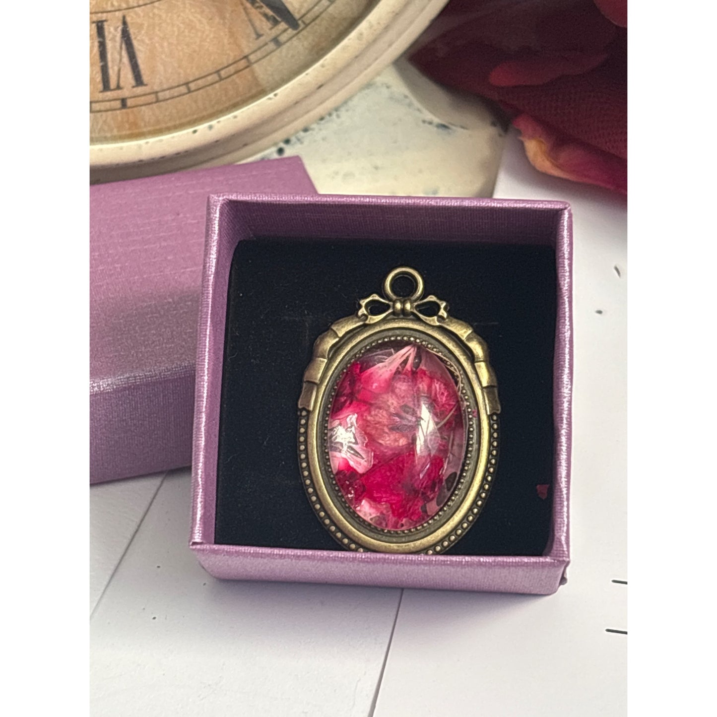 Custom Dried Flower Pendant – Wedding Bouquet Keepsake Jewelry – Personalized Botanical Pin or Pendant by Reimagined Memories