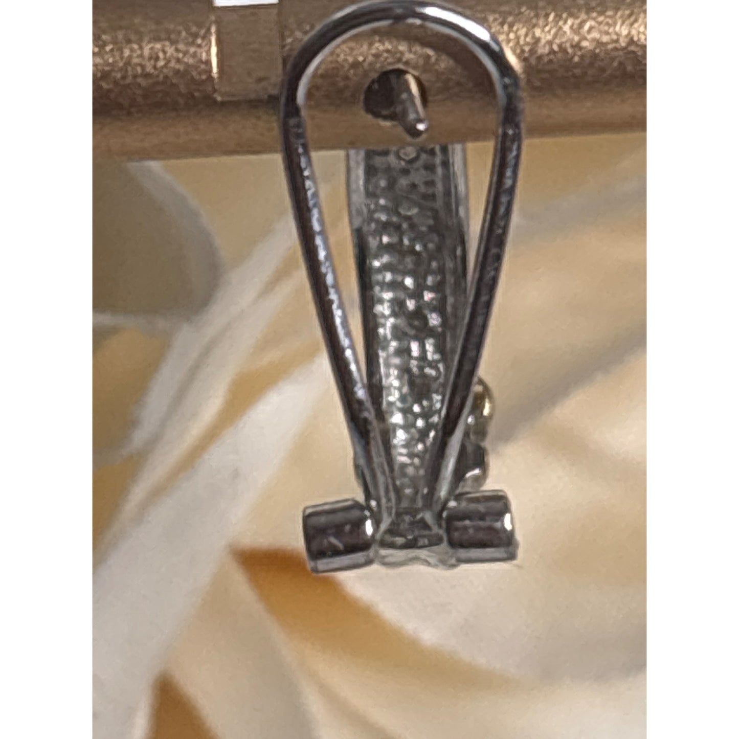 Sterling Silver Hoop Earrings With Gold Accents & Diamond Detailing Vintage Style