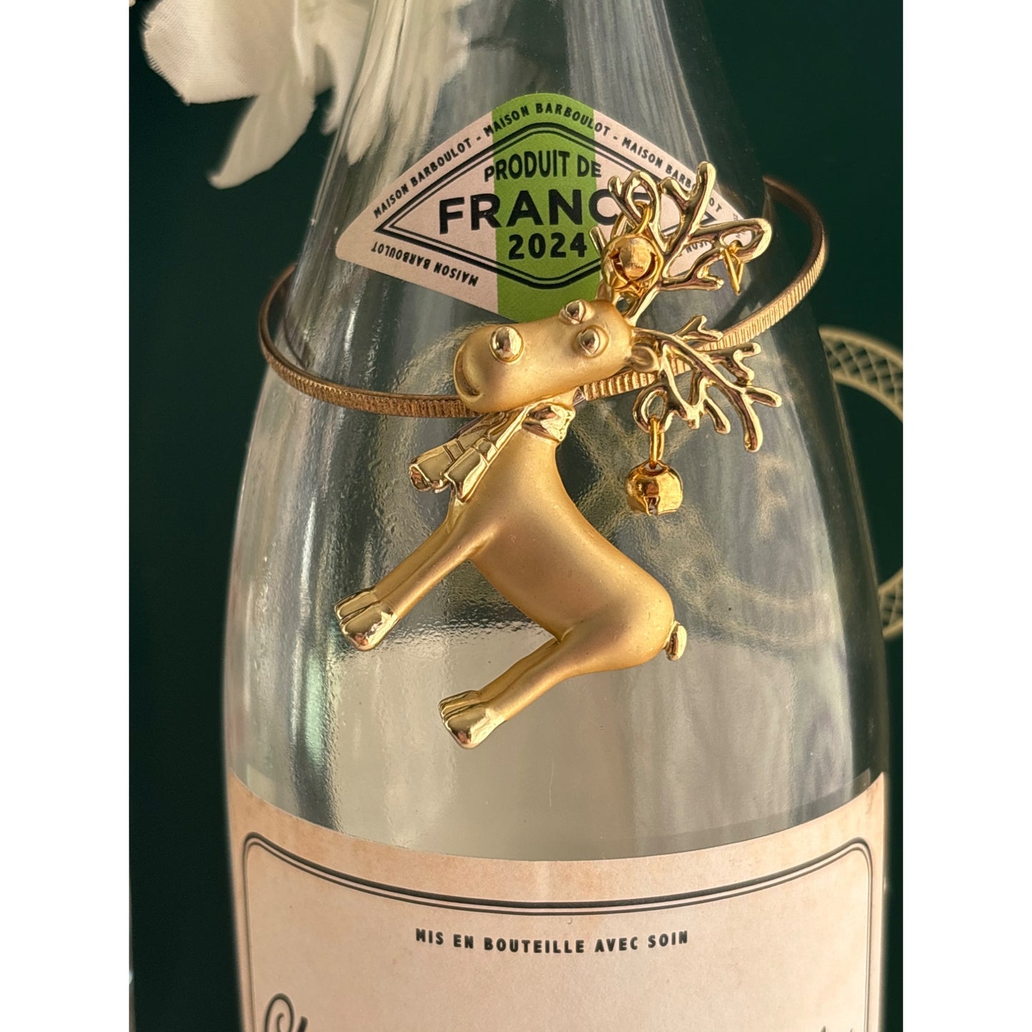 Golden Reindeer | Wine Bottle Jewelry by Reimagined from the Chateau | Handcrafted with Love