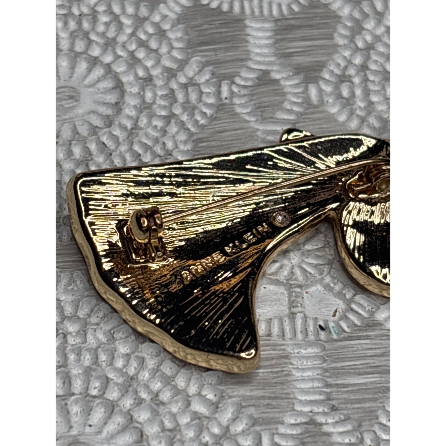 Anne Klein Gold-Tone Rhinestone Angel Pin Brooch With Pearl Accent