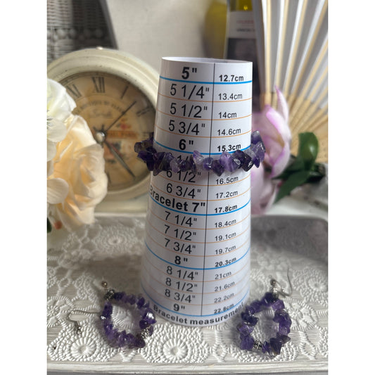 Amethyst Bracelet & Earrings Set