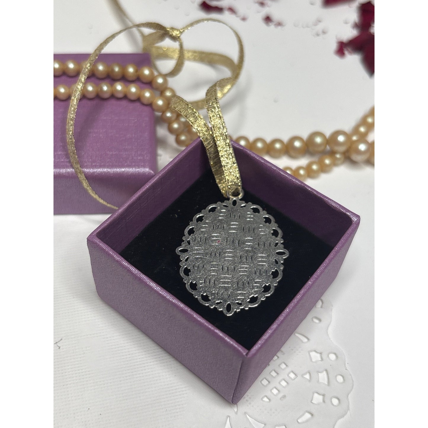 Handcrafted Pressed Flower Pendant Made from Saved Book Pages Dried Flowers