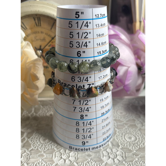 Natural Stone Beaded Bracelets Set Of 2 With Mixed Materials