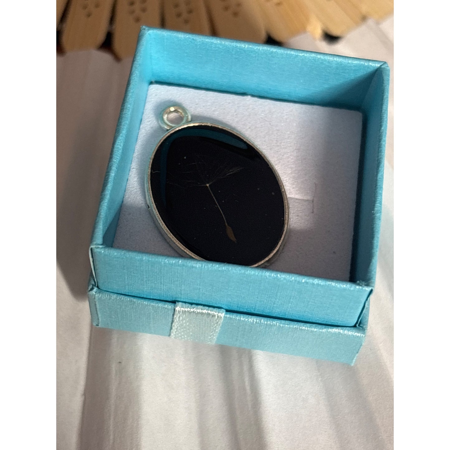 Dandelion Seed Whisper Pendant: Silver Oval Frame Handmade in San Diego