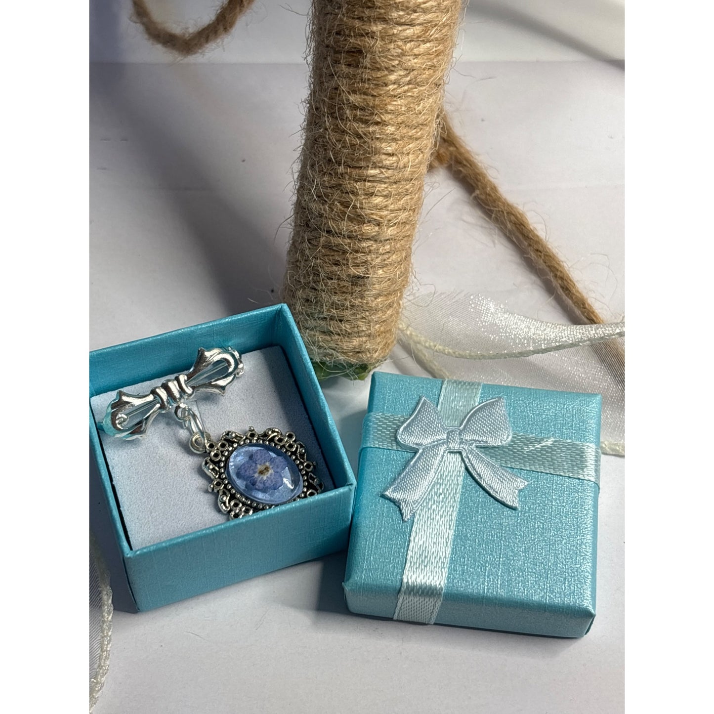 Handmade Forget-Me-Not Bouquet Charm – “Something Blue” Bridal Keepsake or Mourning Jewelry