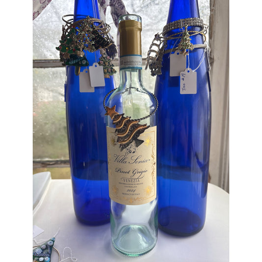 Metallic Christmas Tree Wine Bottle Charm