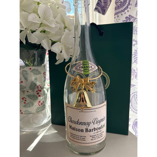 Golden Bell & Ribbon | Wine Bottle Jewelry by Reimagined from the Chateau | Handcrafted with Love