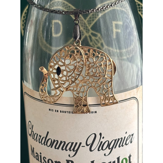 Rhinestone Elephant | Wine Bottle Jewelry by Reimagined from the Chateau | Handcrafted with Love