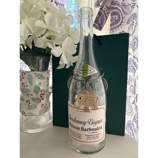 Rhinestone Elephant | Wine Bottle Jewelry by Reimagined from the Chateau | Handcrafted with Love