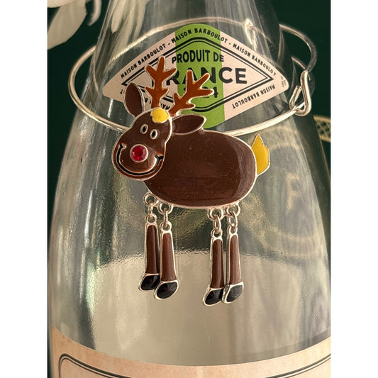 Funny Brown Reindeer |Wine Bottle Jewelry by Reimagined from the Chateau | Handcrafted with Love