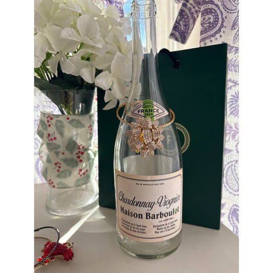 3-D Rhinestone Bow | Wine Bottle Jewelry by Reimagined from the Chateau | Handcrafted with Love