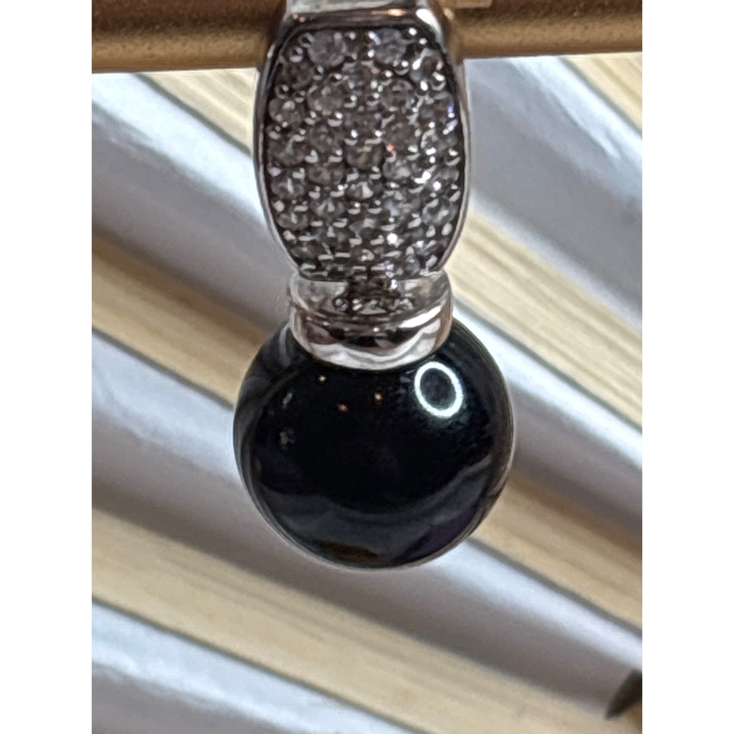 Sterling Silver 925 Black Onyx Drop Earrings With Pave Crystal Accents Vintage-Inspired Design
