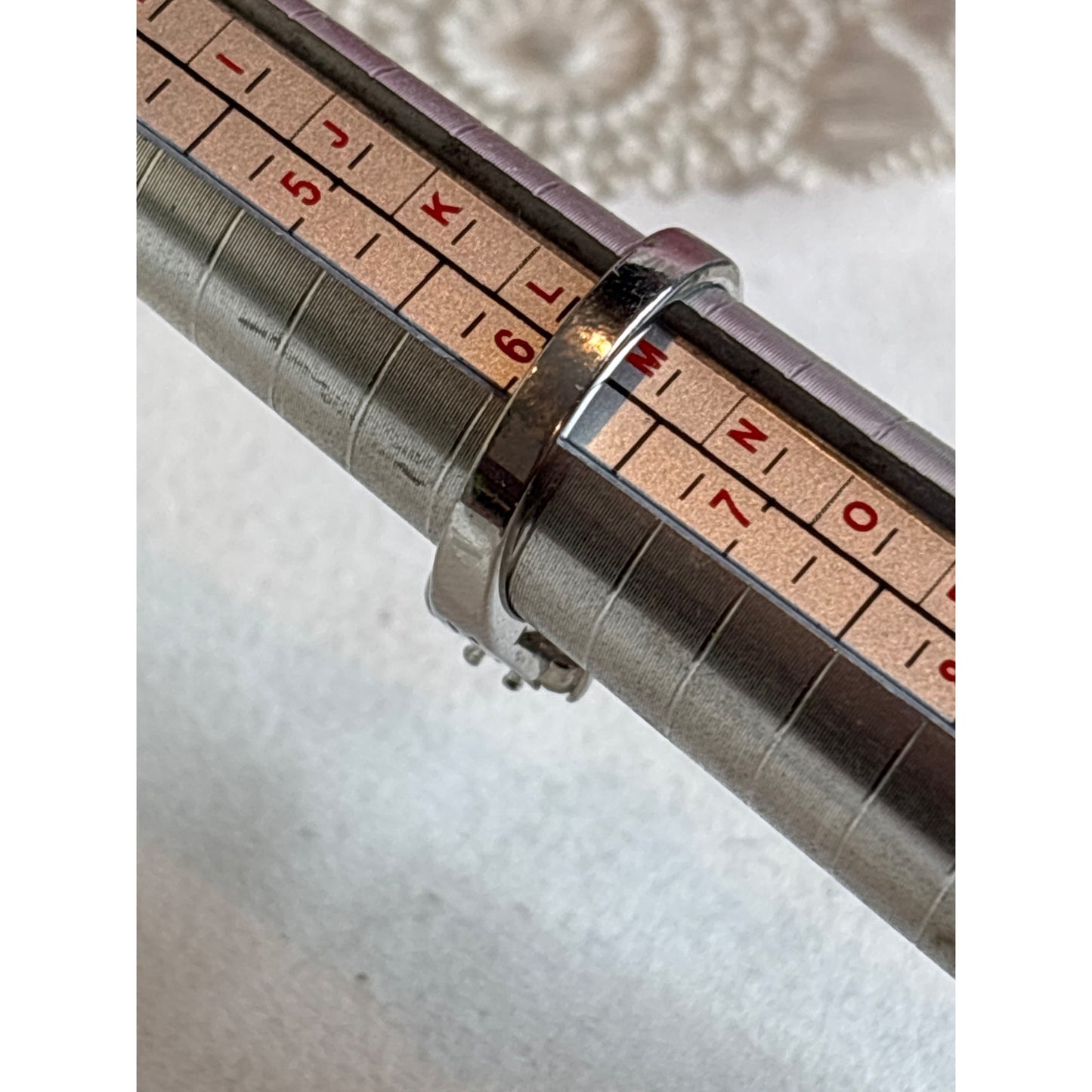 Vintage Silver Tone Multi-Row Rectangle Rhinestone Ring With Gift Box