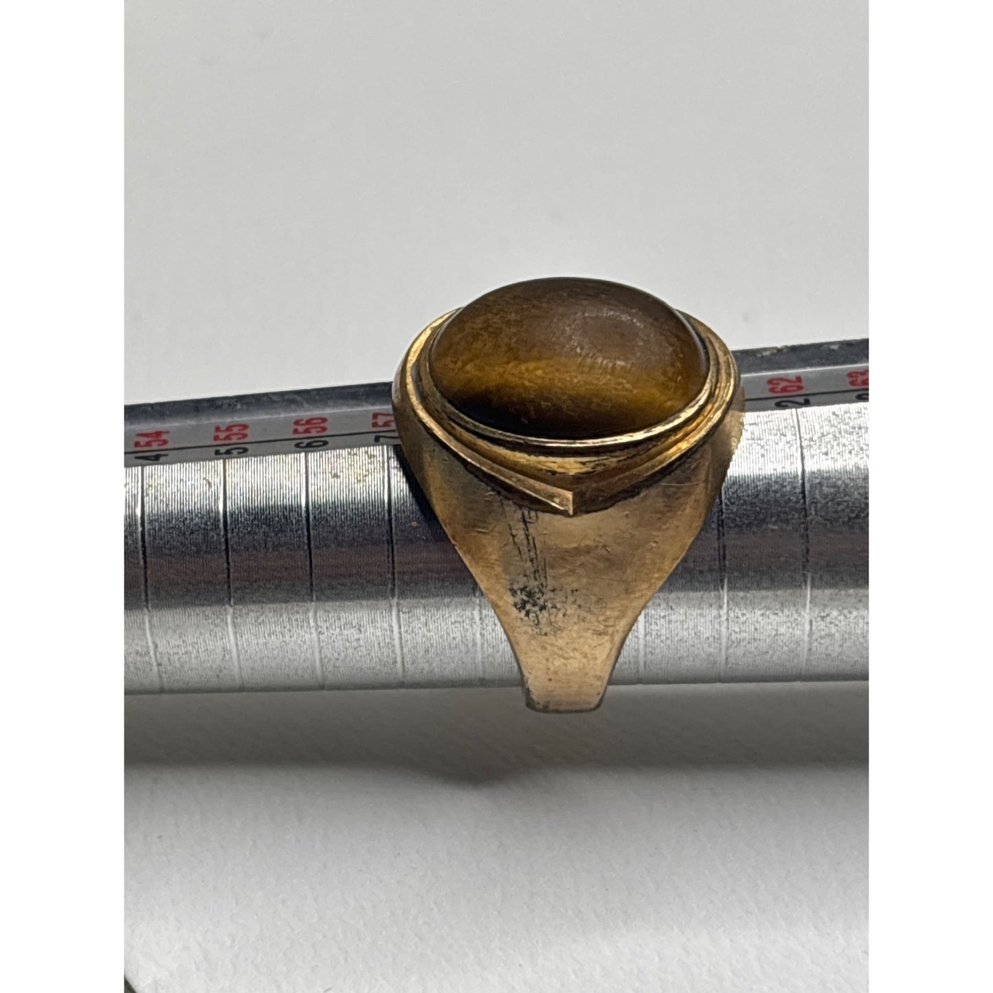 Vintage 10K Gold Filled Tigers Eye Ring Size 9 Oval Stone Classic Design