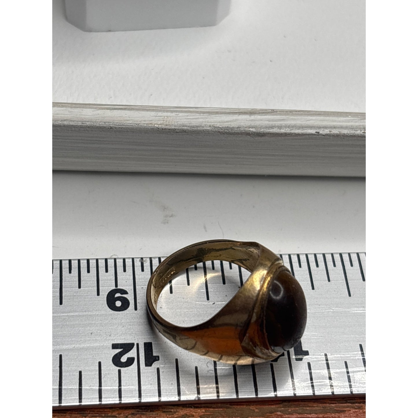 Vintage 10K Gold Filled Tigers Eye Ring Size 9 Oval Stone Classic Design