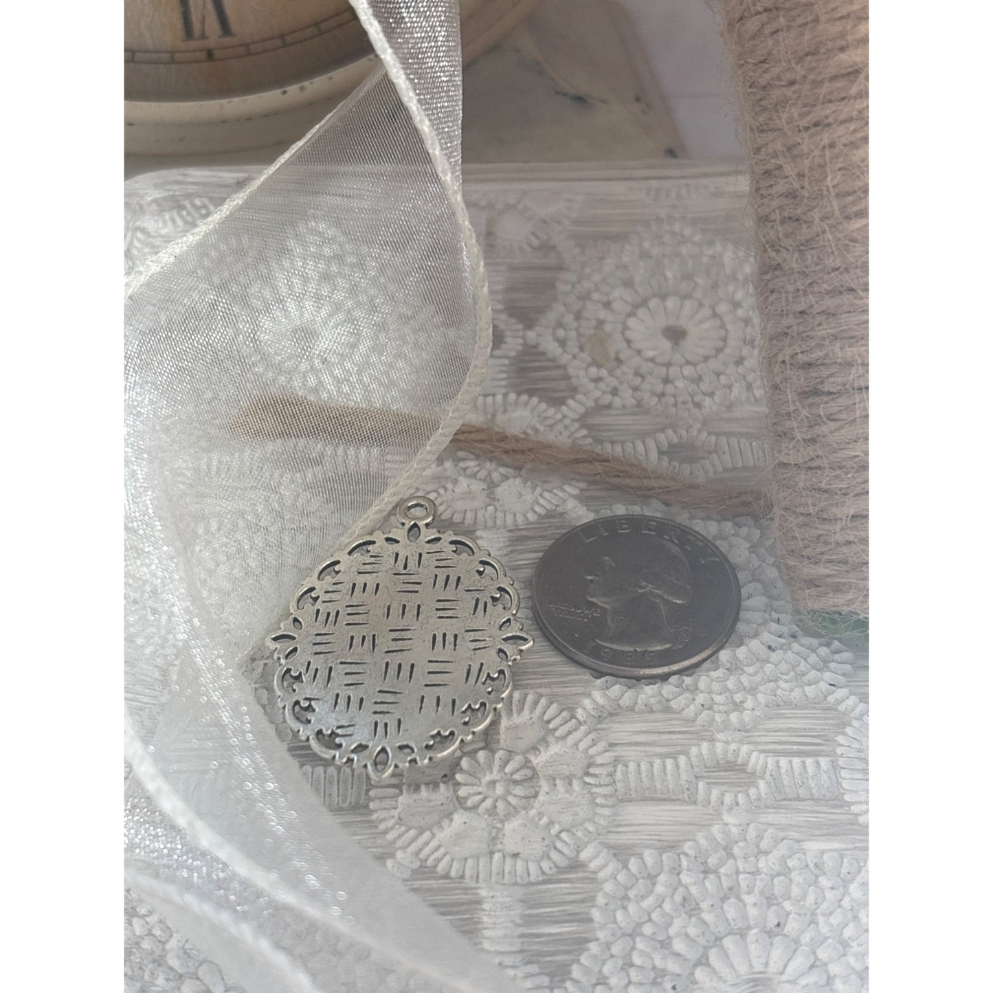 Handcrafted Oval Pendant With Dried Yellow Flower & "Forever" Handwritten