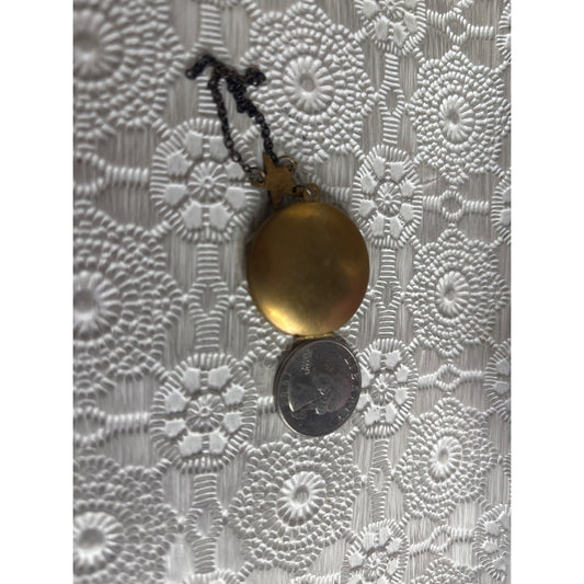 Memory Locket: Vintage Gold-Tone Perfume Zodiac Star Charm & Chain Photo Prayer