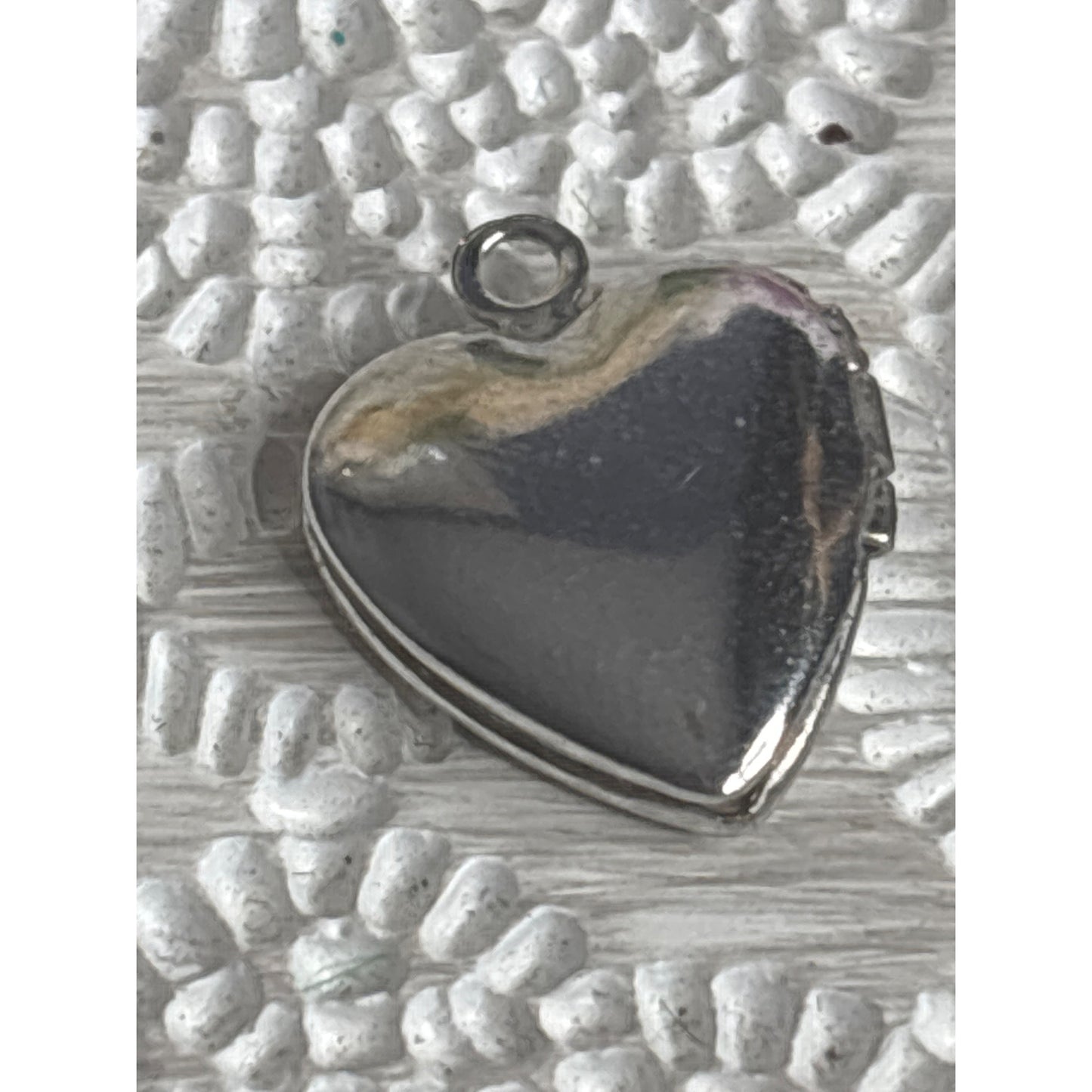 Heart-Shaped Silver-Tone Locket Pendant With Scroll Pattern Border Hinged Opening Small Size Gift Box Included