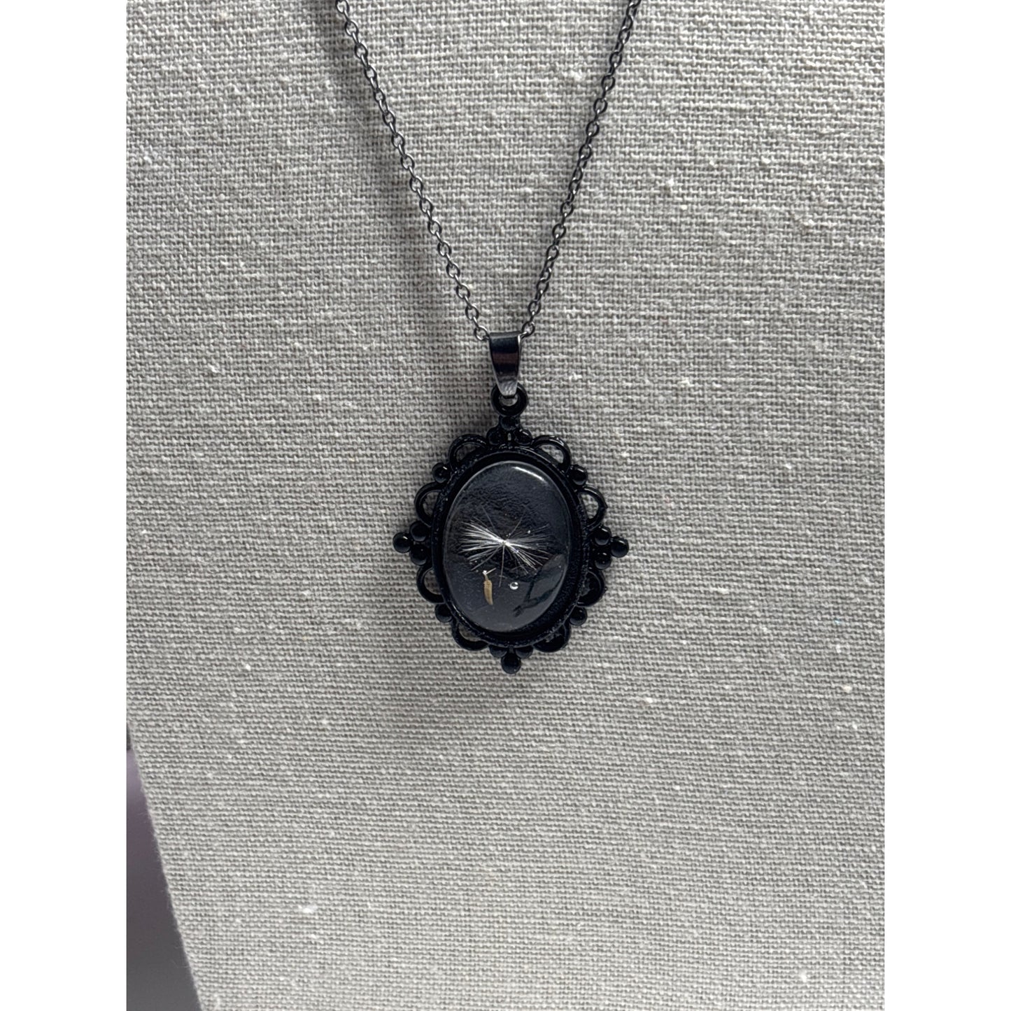 Single Dandelion Seed Necklace — 18x25mm Resin Pendant | Wish Necklace • Nature Jewelry • Handcrafted in San Diego