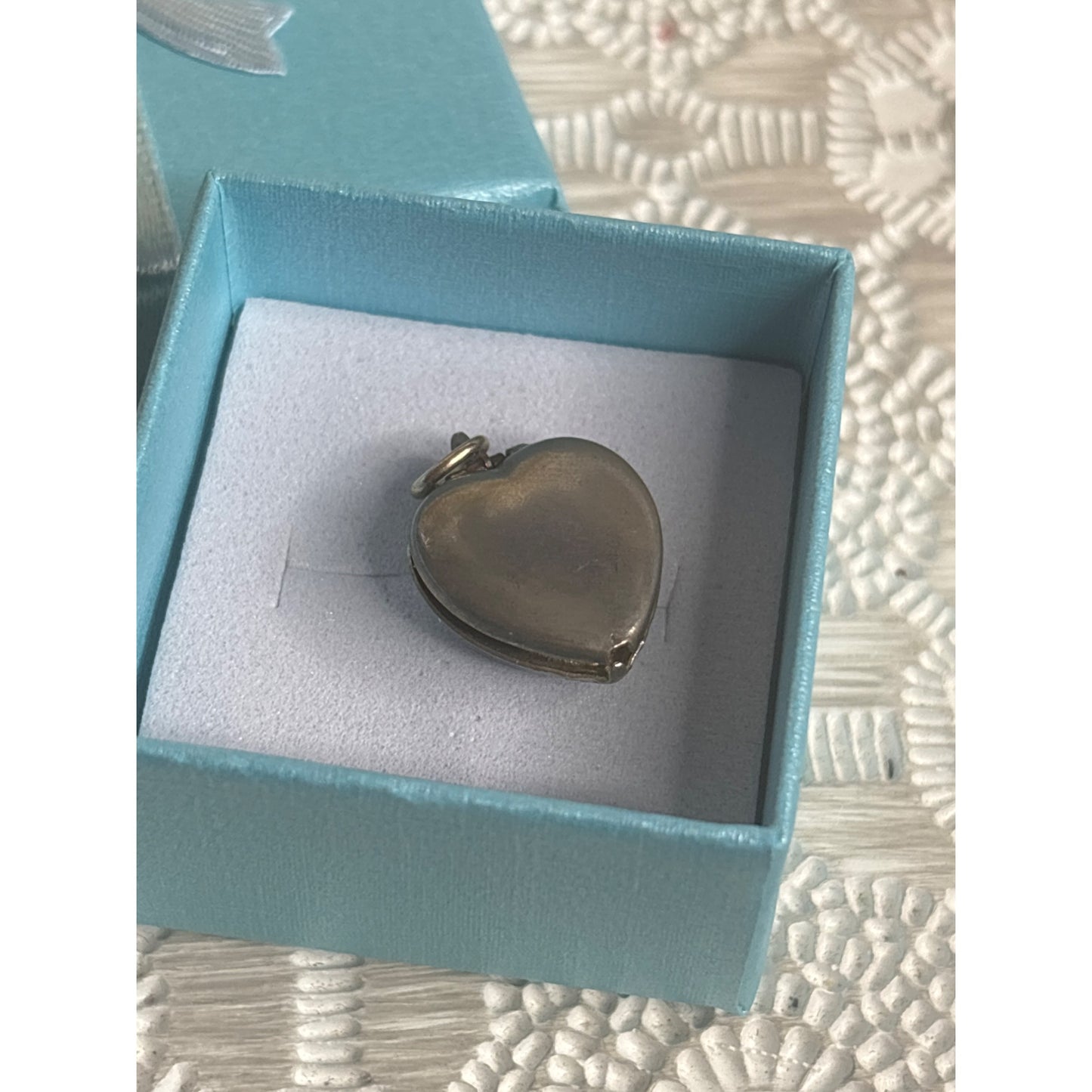Photo Locket: Blue Glass Heart Pendant