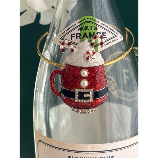 Santa Hot Chocolate Mug | Wine Bottle Jewelry by Reimagined from the Chateau | Handcrafted with Love